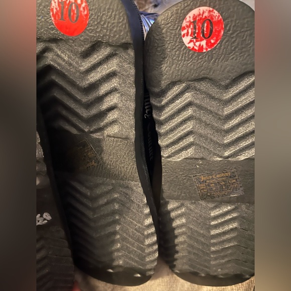 NWT Juicy Couture Black Klash Clear Mirrored Logo Sherpa Booties - Picture 8 of 11